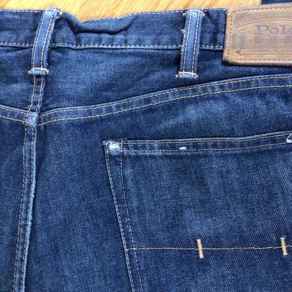 MENS POLO RALPH LAUREN DK WASH JEANS SZ 38x32 - Picture 6 of 6